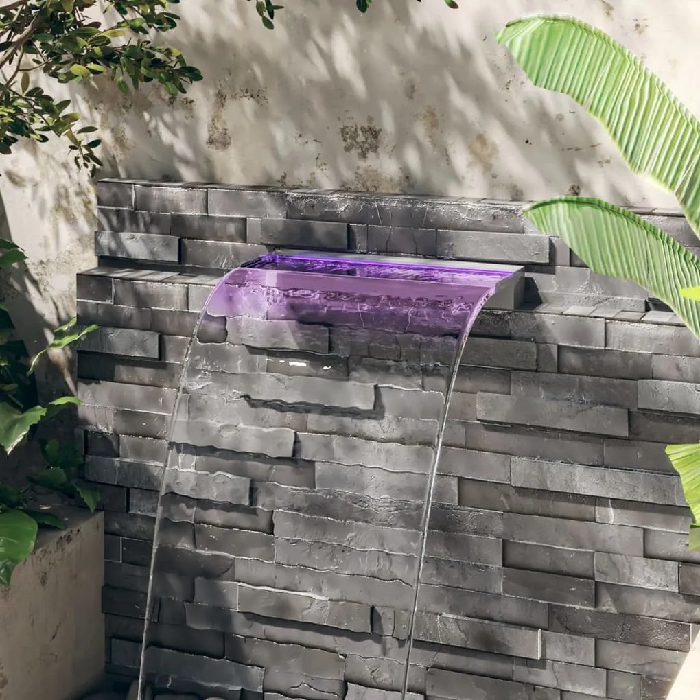 Cascata com LEDs RGB 60 cm aço inoxidável
