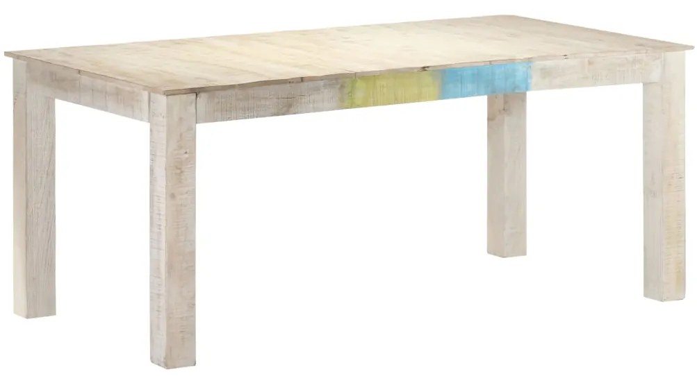 vidaXL Mesa de jantar 180x90x76 cm madeira de mangueira maciça branco