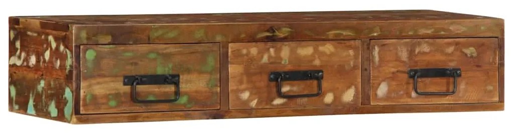 Armário de TV para parede 100x30x19cm madeira recuperada maciça
