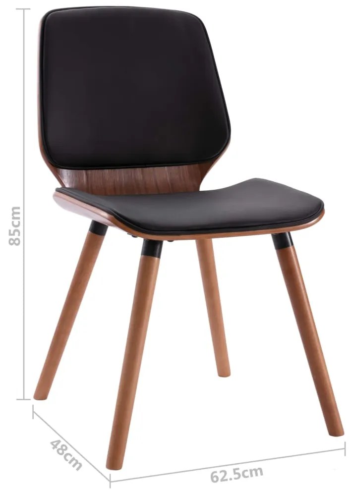 Cadeiras de jantar 2 pcs couro artificial preto