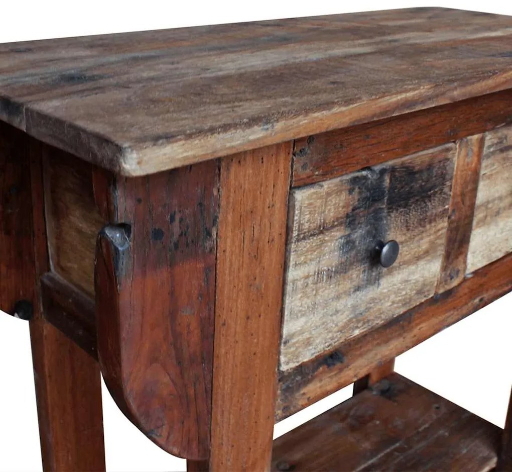 Mesa consola 80x35x80 cm mistura de madeiras recicladas