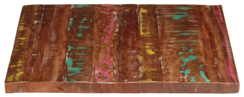 Tampo de mesa retangular 100x80x2,5cm madeira recuperada maciça