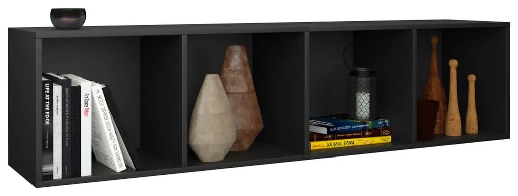 Estante/móvel de TV 36x30x143 cm derivados de madeira preto