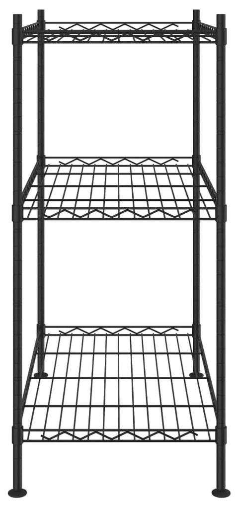 Unidade de 3 prateleiras 60x35x76 cm 150 kg preto