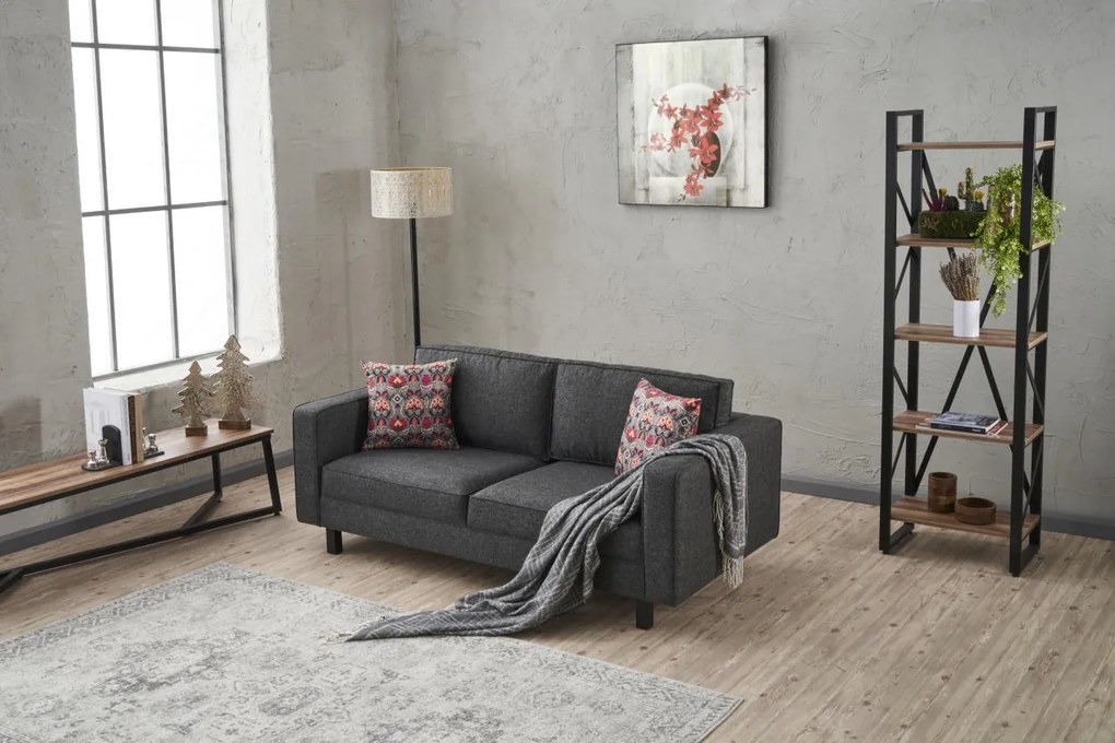 Sofá de 2 Lugares Kale – Antracite – 180x83x91 cm