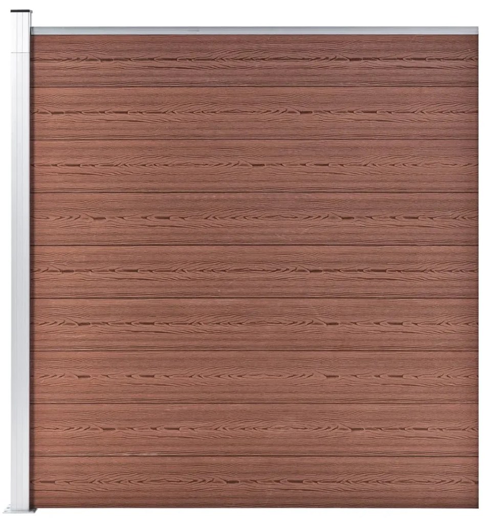 Painel vedação WPC 3 quadrados + 1 inclinado 619x186cm castanho