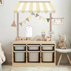 Autocolante de parede - Loja em tons de amarelo "My Little Store"