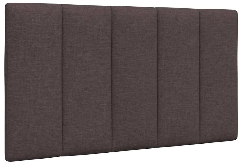 Estrutura de cama sem colchão 90x200 cm tecido castanho-escuro