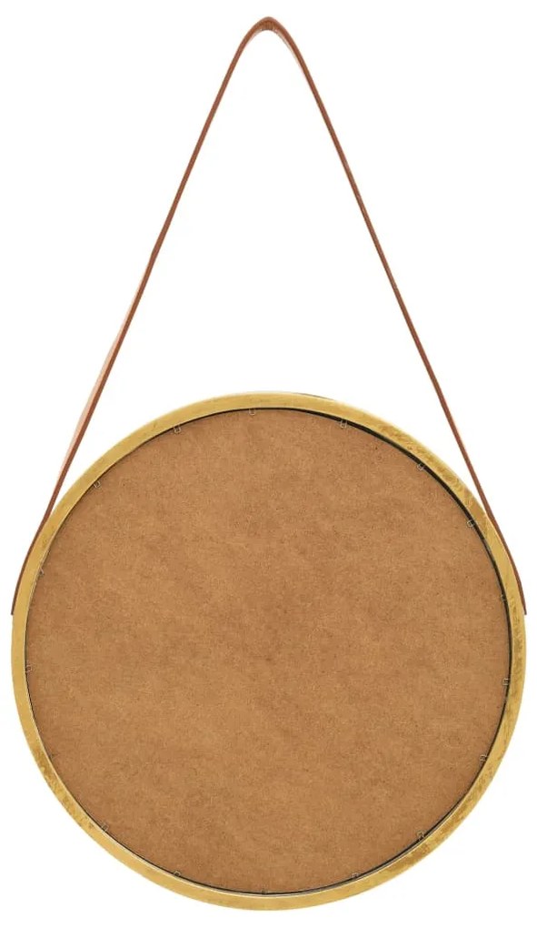 Espelho de parede com alça 40 cm dourado