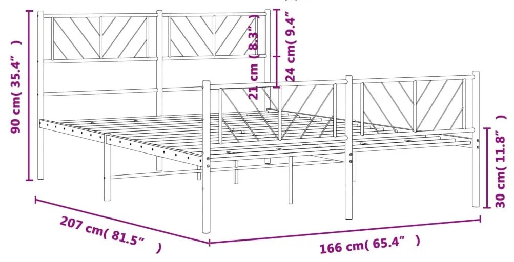 Estrutura de cama sem colchão com pés 160x200 cm preto