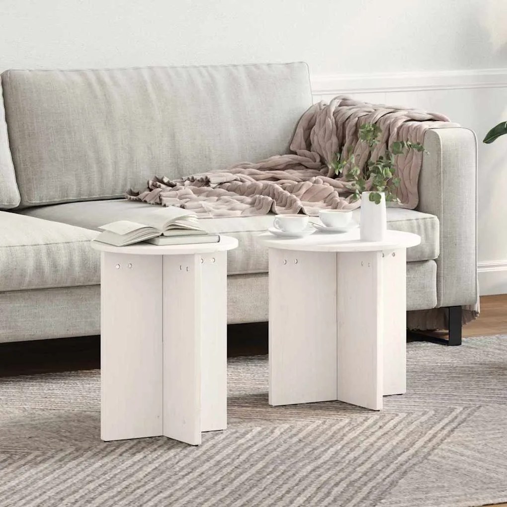 vidaXL Mesa de centro 2 pcs Branco 41,5 x 41,5 x 41 cm