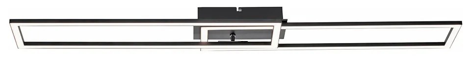 Candeeiro de teto preto 101 cm com LED 3-passos regulável - Georgi Moderno