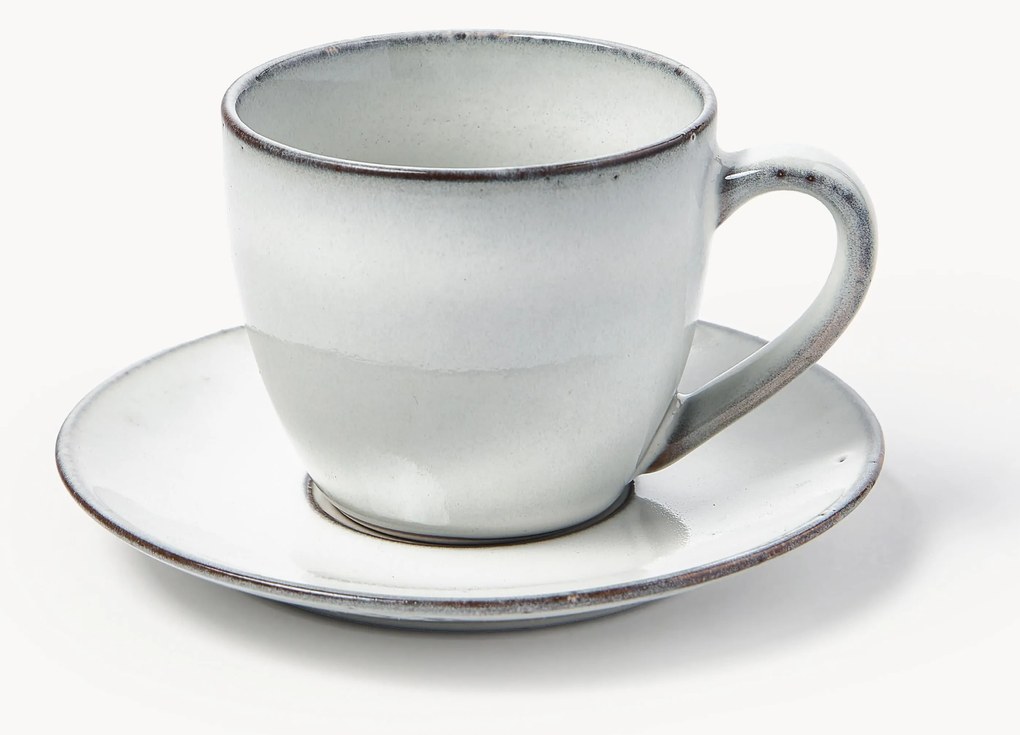 Chávena de café artesanal com pires Nordic Sand