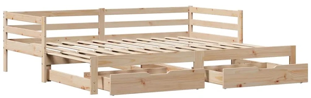 Sofá-cama com gavetão e gavetas sem colchão 80x200 cm
