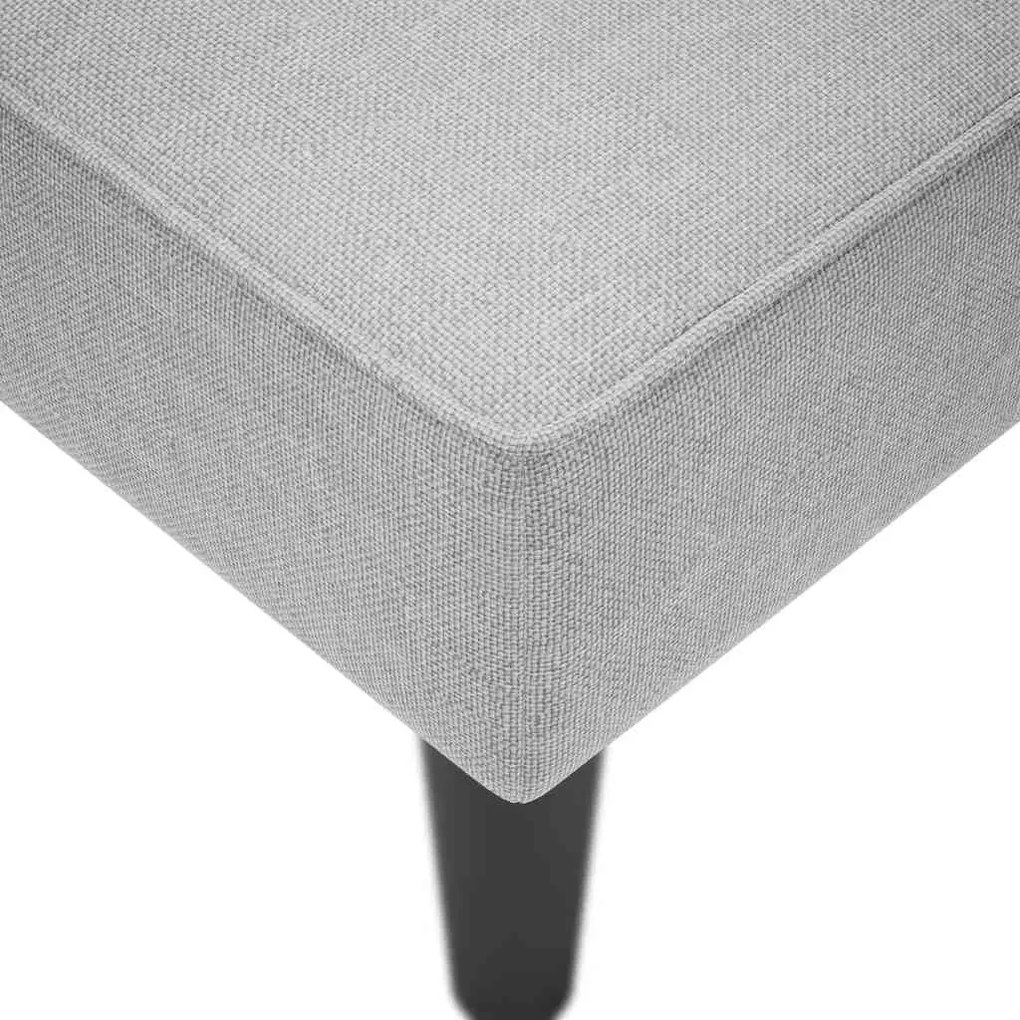Chaise lounge com apoio de braço direito em tecido cinza nuvem