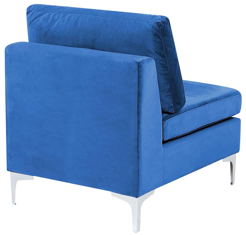 Módulo de cadeira de 1 lugar em veludo azul marinho EVJA Beliani