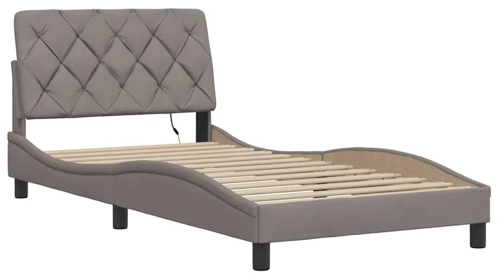 Estrutura cama com LED sem colchão 100x200 cm tecido