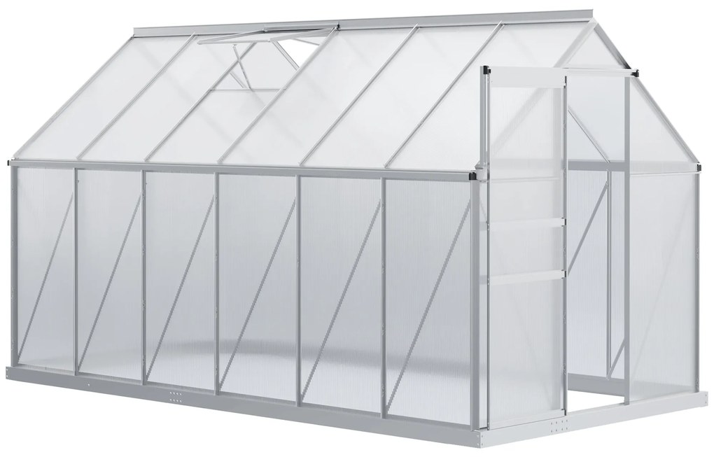 Estufa de Jardim de Policarbonato e Alumínio Estufa de Exterior com Po