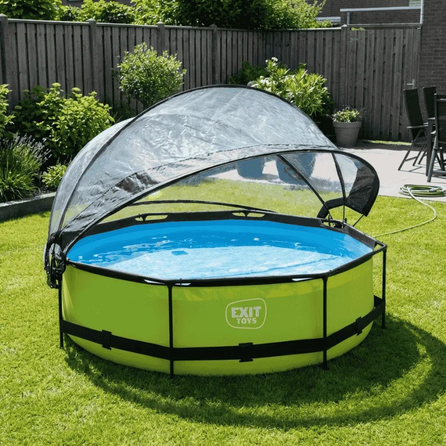 Piscina redonda Lime ø300x76cm com bomba de filtragem e cobertura - Verde