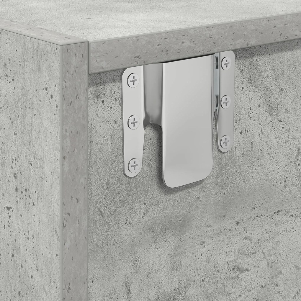 Armário para TV Cinza Concreto 100x31x25,5 cm Madeira Engenharia