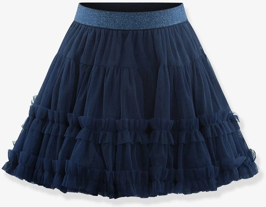 Saia de tule em camadas para menina Happy Girls azul-escuro
