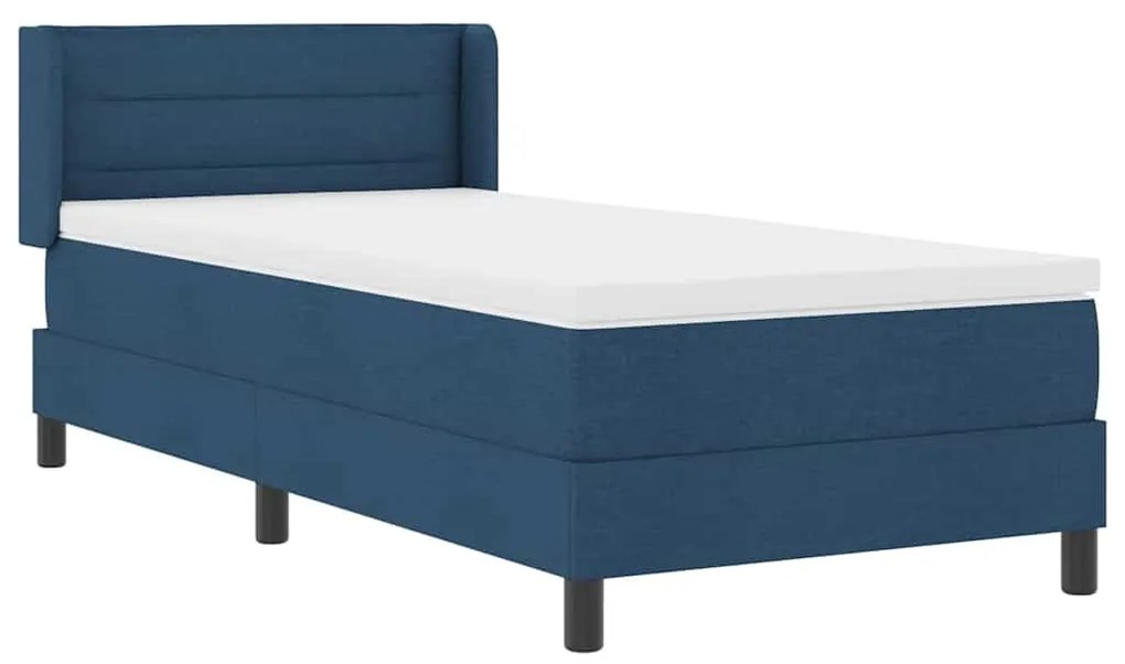 Cama Box com Colchão, Azul, 100 x 200 cm, Tecido