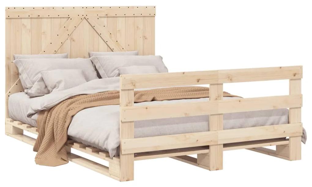 Estrutura de cama com cabeceira 140x200 cm pinho maciço