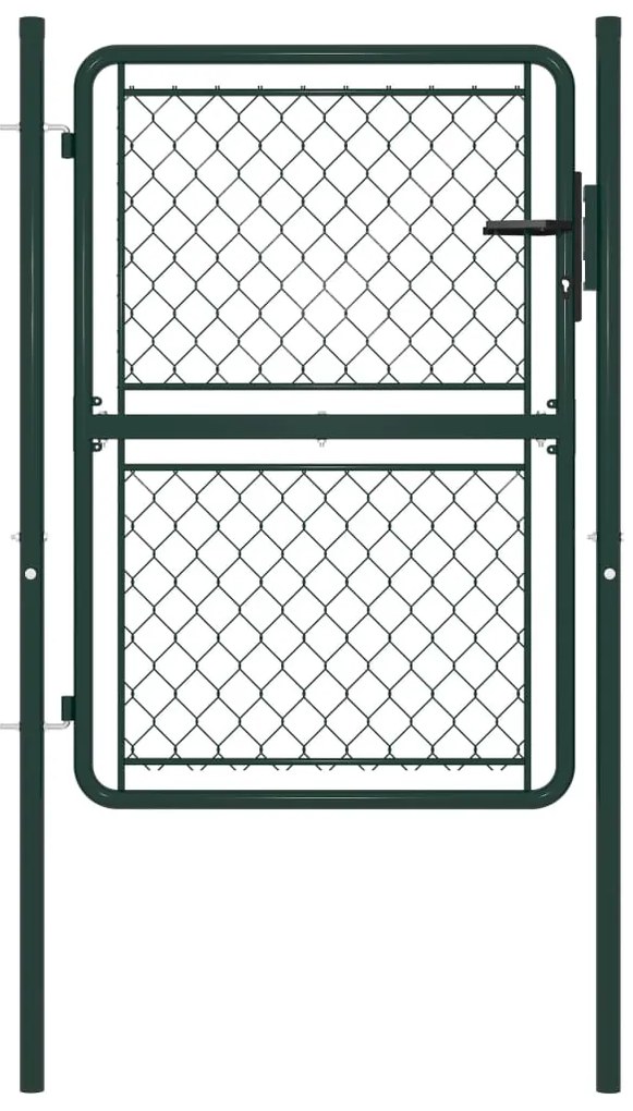 vidaXL Portão de jardim 100x125 cm aço verde