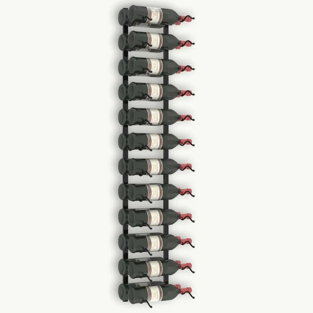 Garrafeira de parede para 24 garrafas ferro preto