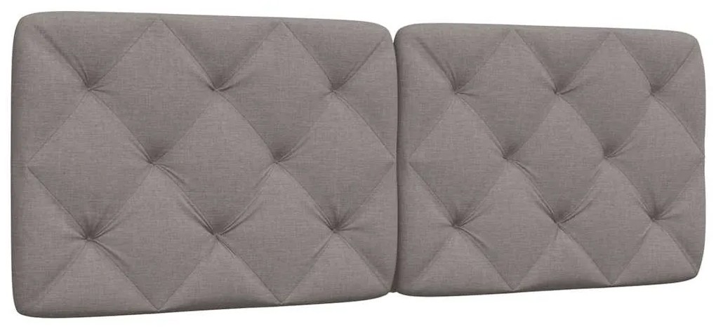 vidaXL Almofadão de cabeceira 140 cm tecido cinzento-acastanhado
