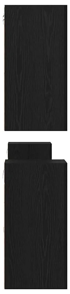 Conjunto de móvel de TV 7 pcs Carvalho preto Madeira processada