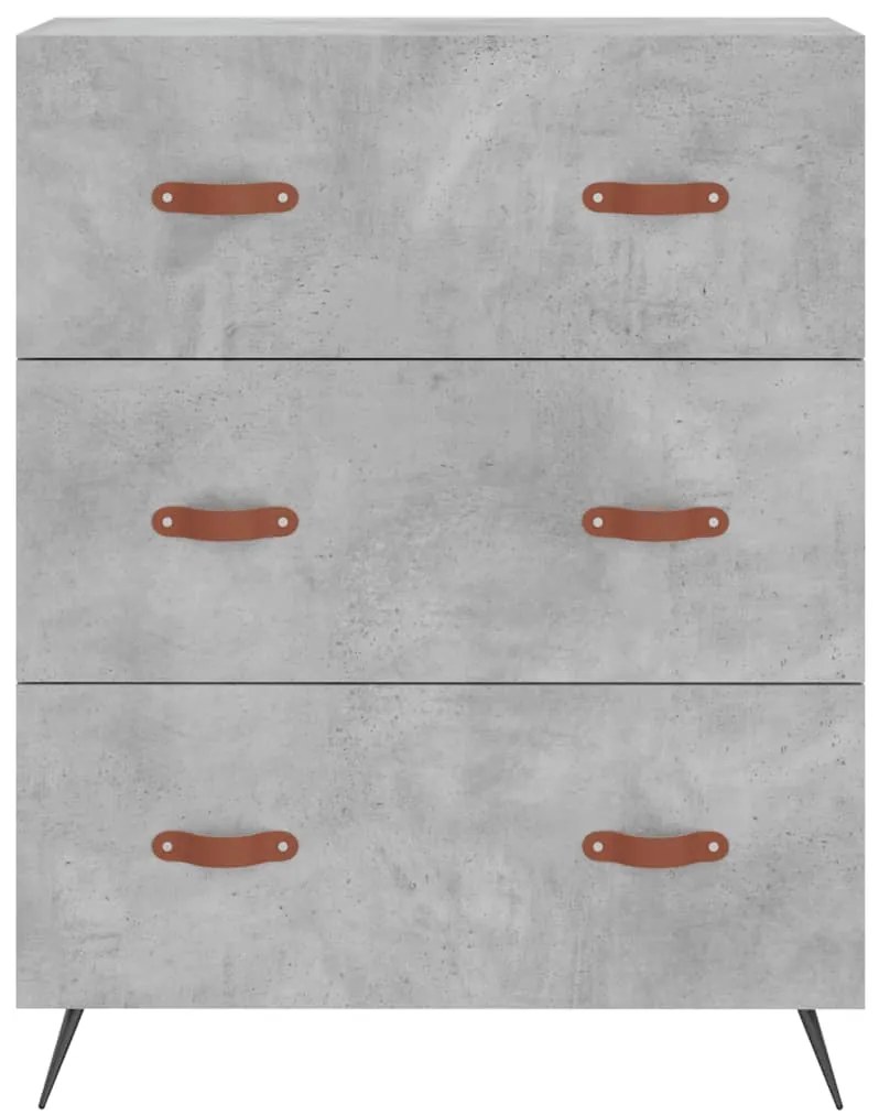 Cómoda 69,5x34x90 cm derivados de madeira cinzento cimento
