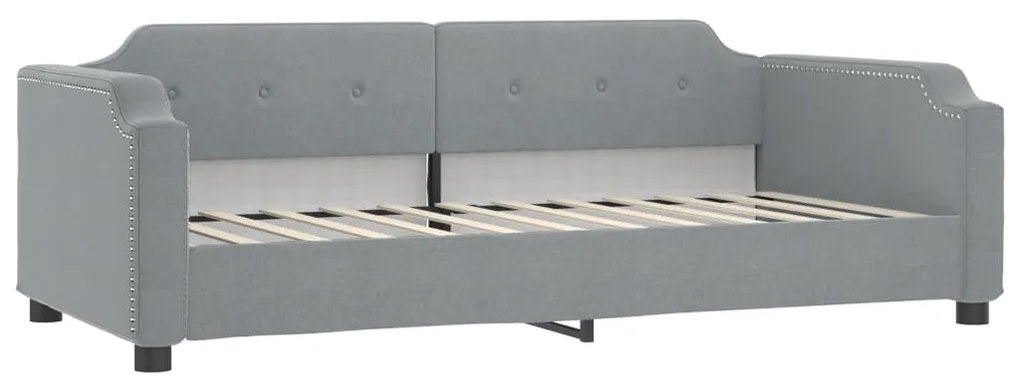 Sofá-cama com gavetão 90x200 cm tecido cinzento-claro
