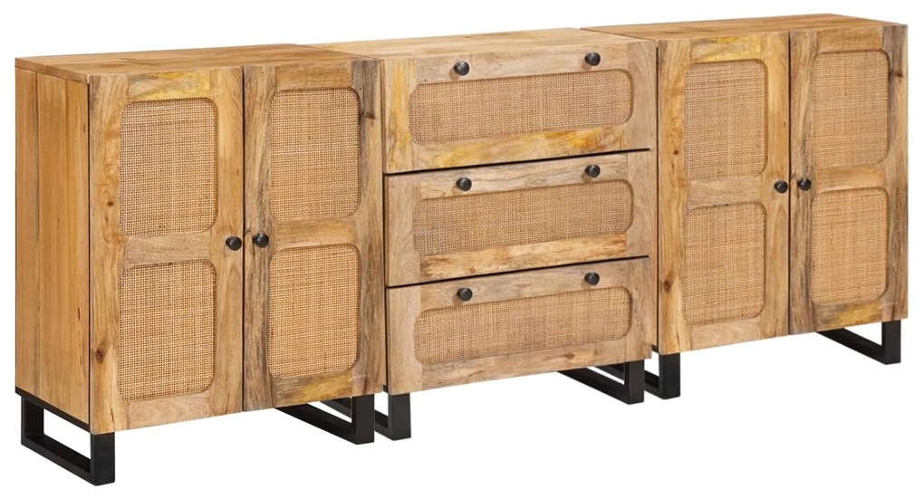 vidaXL Buffet Castanho Madeira de manga maciça