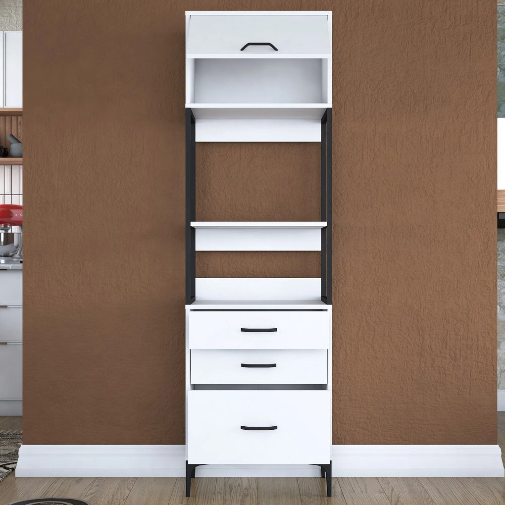 Armário Multiusos JE135 – Branco – 60 cm x 198,6 cm x 40 cm