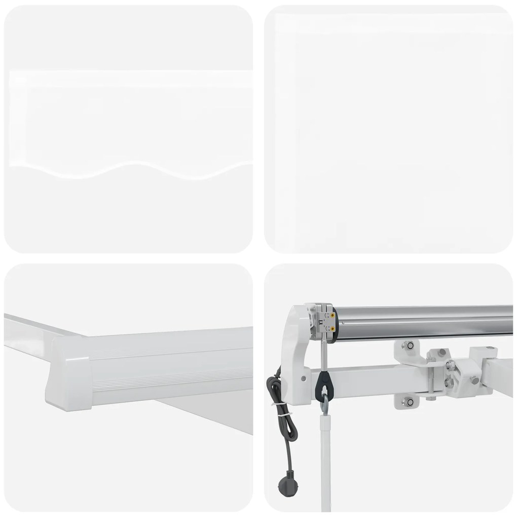 Toldo Retrátil Automático Branco 500x300 cm