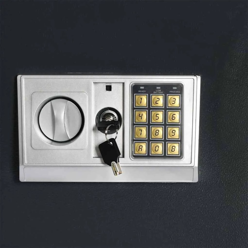 Cofre Electrónico Digital Cinza Escuro 35x31x80 cm Aço