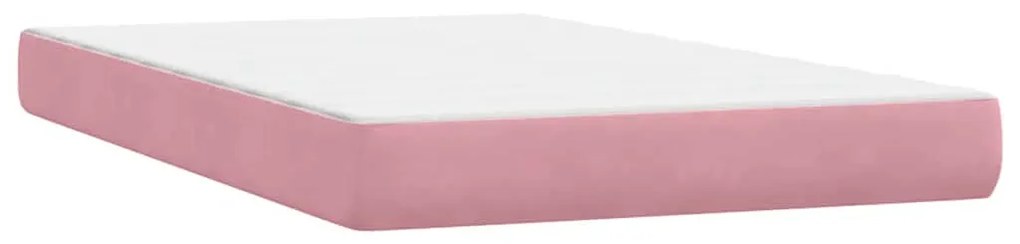 Cama com molas/colchão 120x220 cm veludo rosa