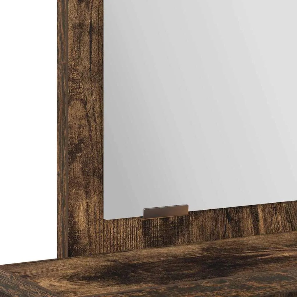 Mesa de Maquilhagem vidaXL com Gavetas em Carvalho Fumado 50x41x140 cm