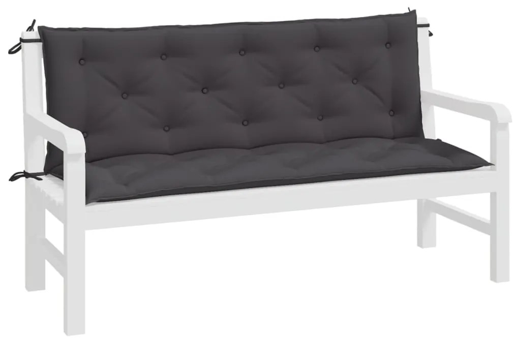 Almofadões banco jardim 2pcs 150x50x7cm tecido oxford antracite