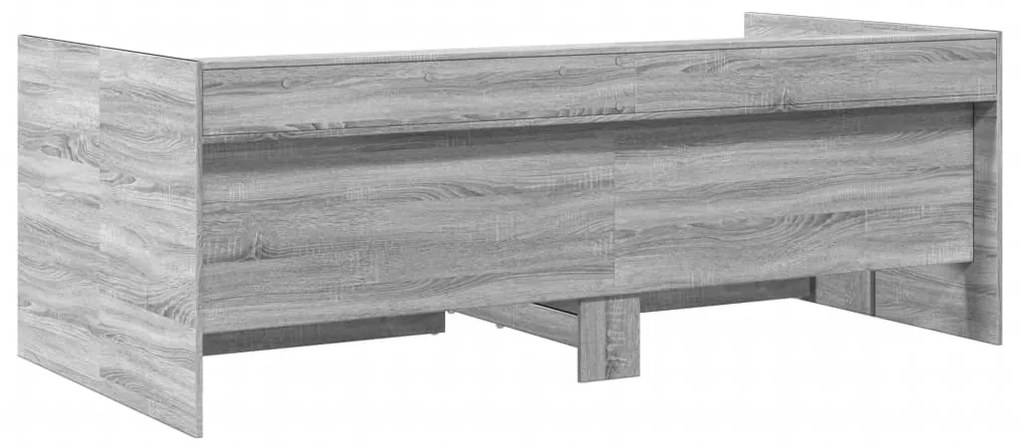 Sofá-cama com gavetas sem colchão 90x190 cm cinzento sonoma