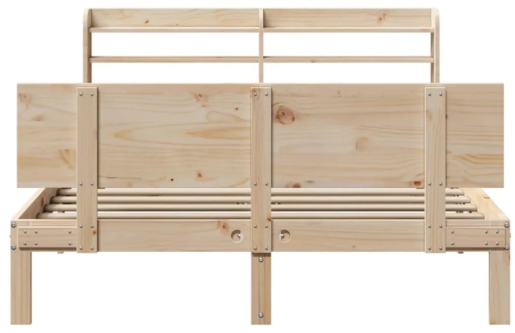 Estrutura de cama com cabeceira 160x200 cm pinho maciço