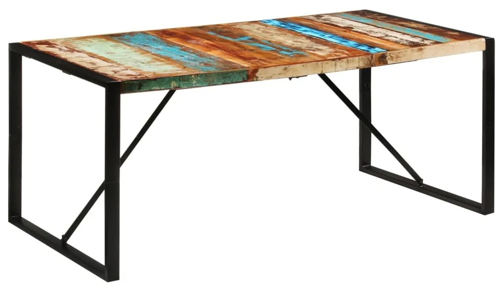 Mesa de jantar 175x90x76 cm madeira recuperada maciça