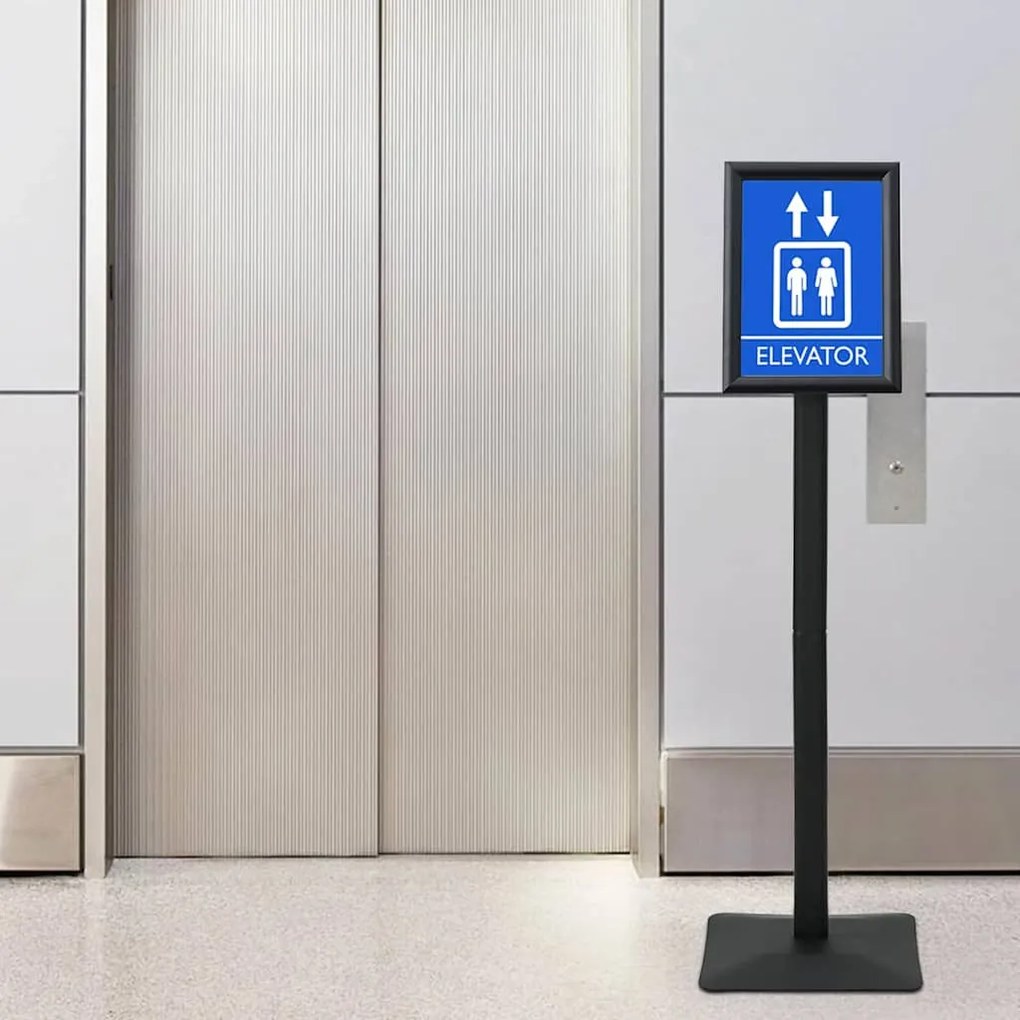 vidaXL Suporte de Pôster Pedestal Prateado a4 PVC e Ferro Fundido