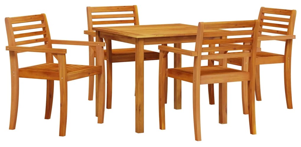 vidaXL Conjunto de Jantar para Jardim 5 pcs Castanho