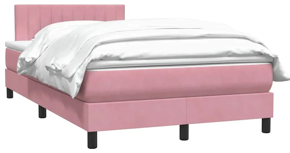 Cama com molas/colchão 120x220 cm veludo rosa