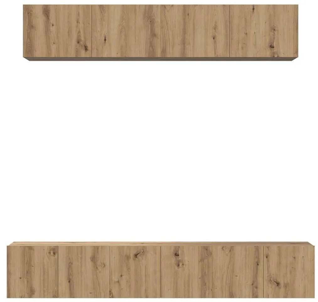 Conjunto de Estantes para TV 5 pcs carvalho artisiano