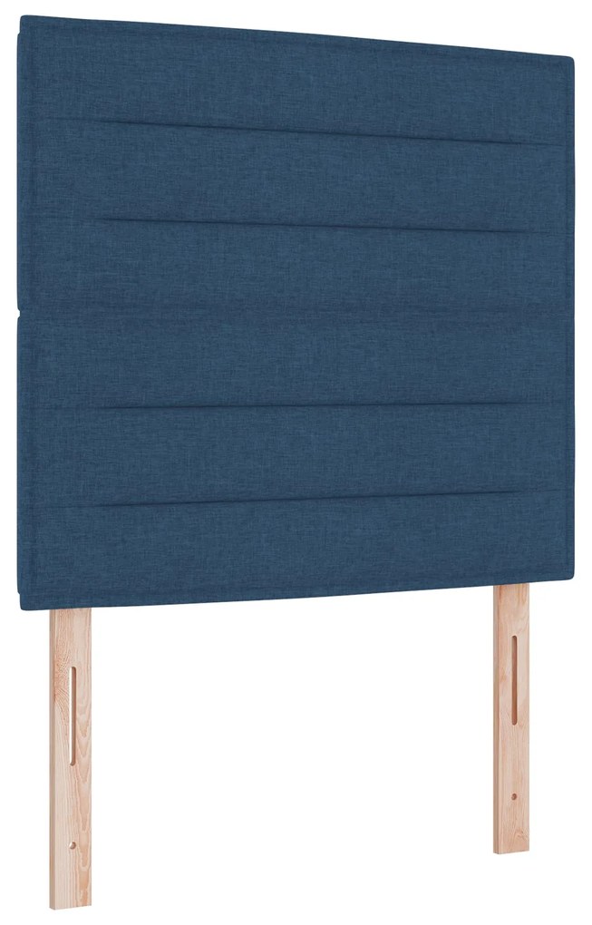 Cama Box Spring com Colchão &amp; Banco Azul 120x200 cm Tecido