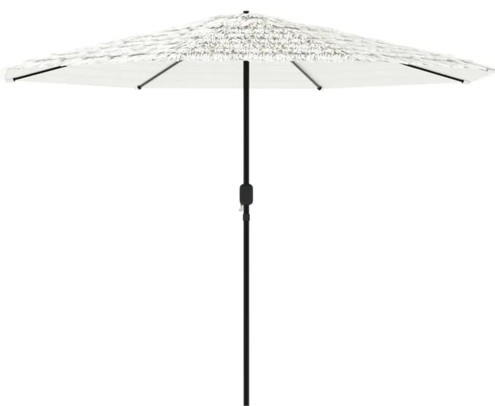 Guarda-sol de jardim com poste de aço 324x324x247 cm branco