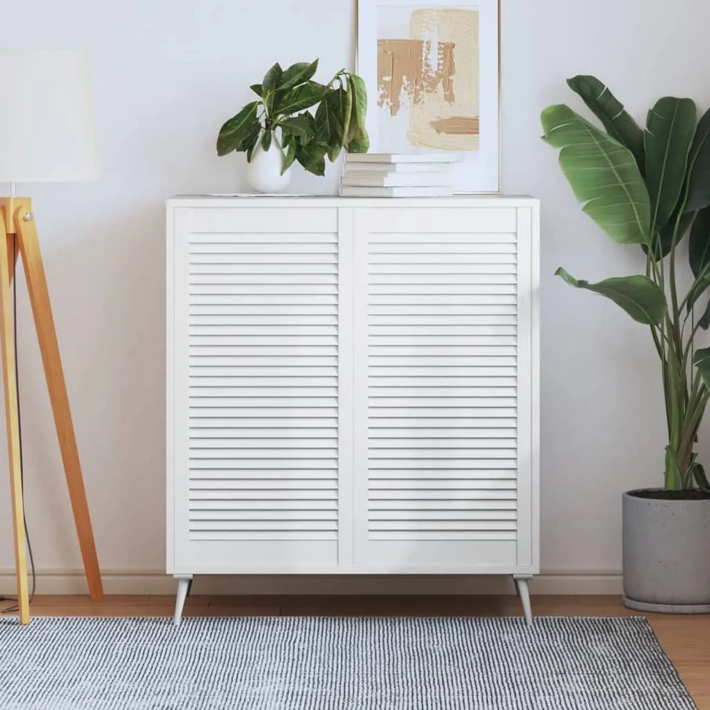Portas de armário 2 pcs design de persiana pinho maciço branco